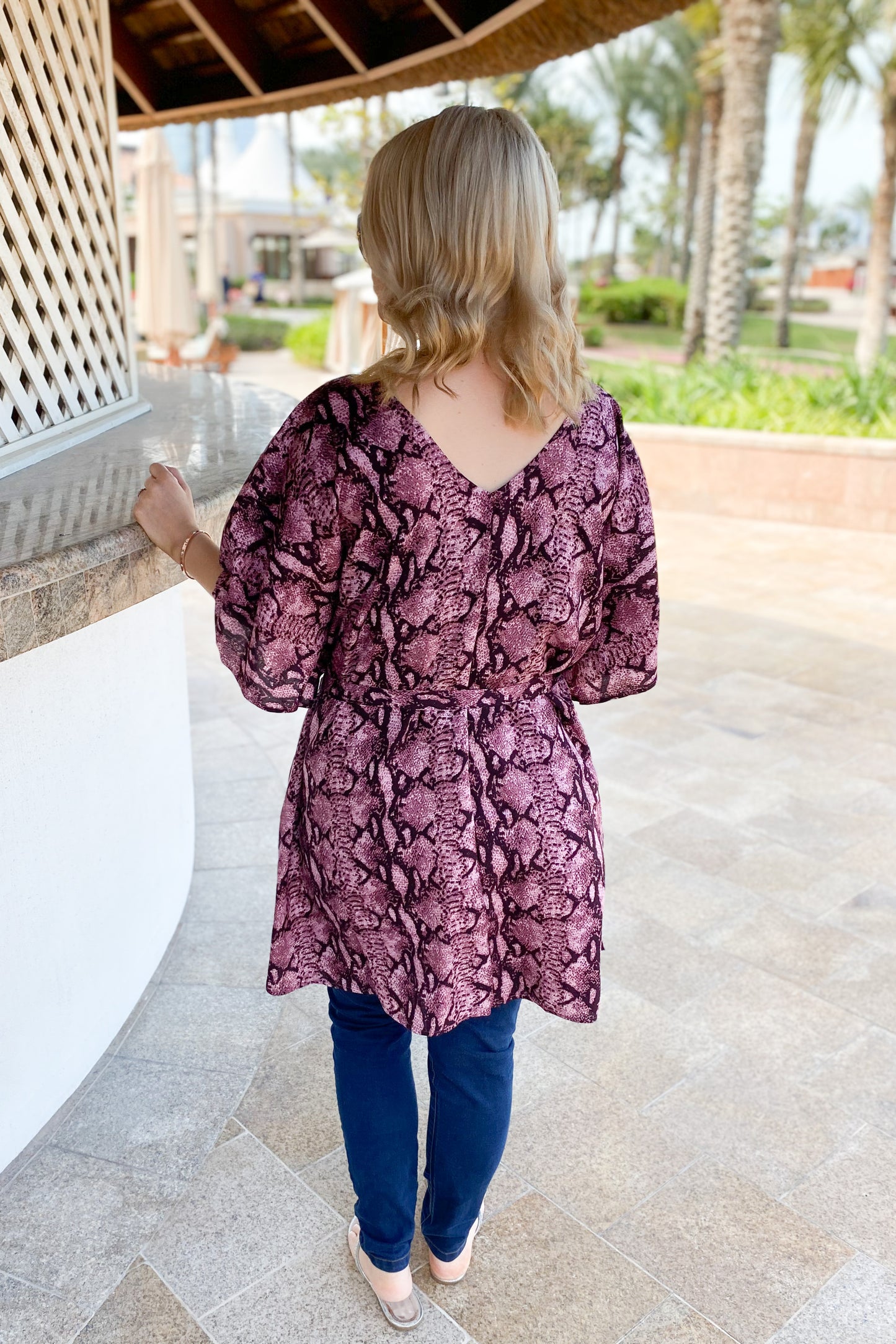 Purple Snake Print Kaftan