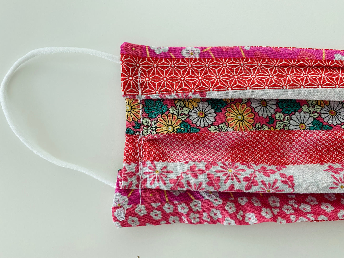 Pink Japanese Handmade re- usable adjustable face cover / mask
