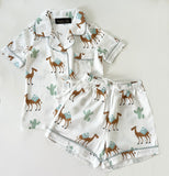 Camel Pyjama set with elastic bottoms - SHORT set