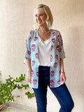 Blue and pink skulls Kimono - 3 lengths