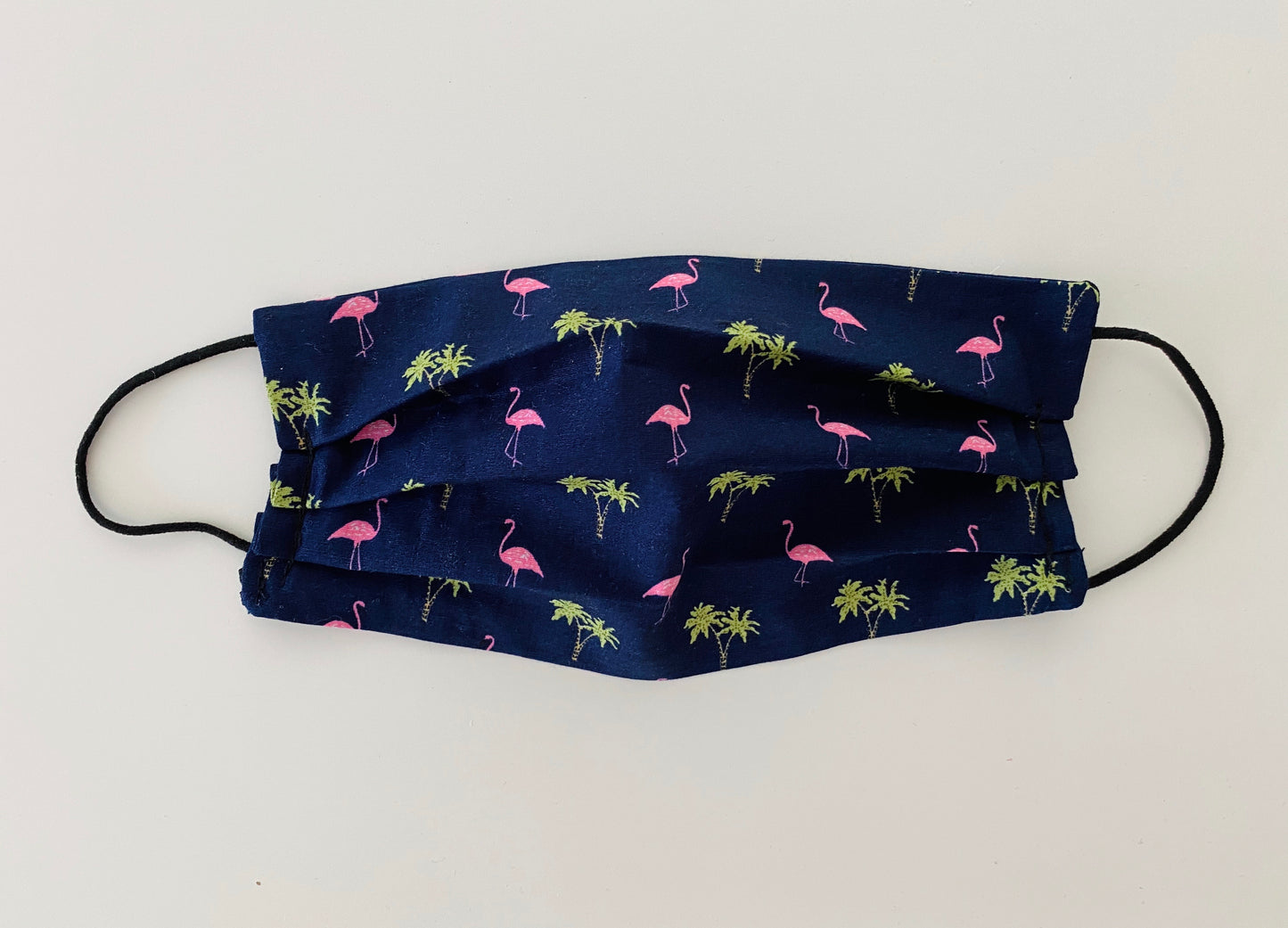 Navy flamingos re- usable adjustable face cover