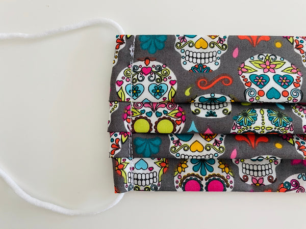 Sugar skulls Handmade re- usable adjustable face cover