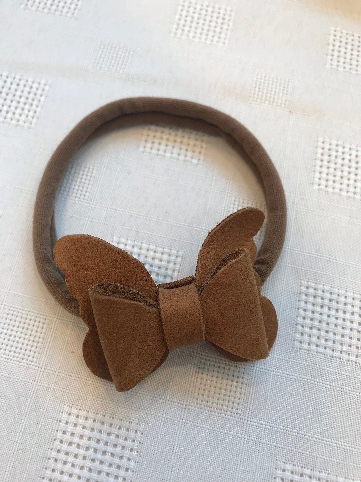 Baby headband genuine leather