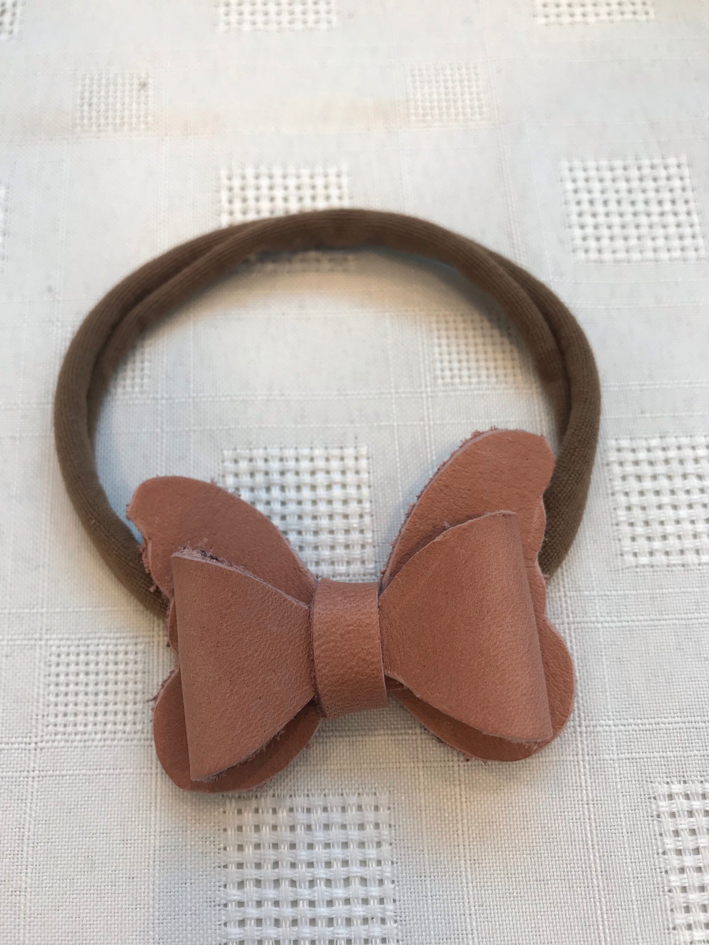 Baby headband genuine leather