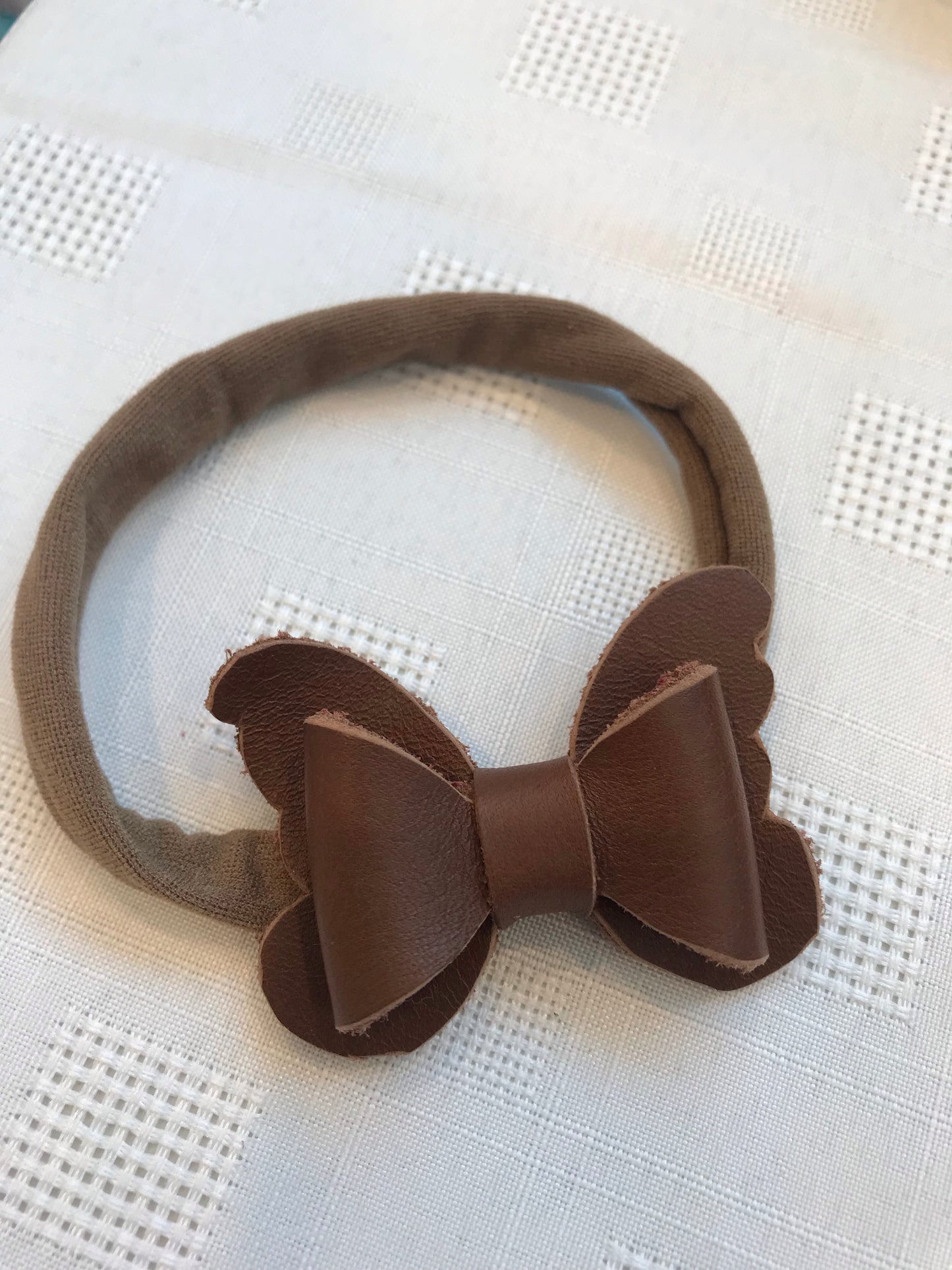 Baby headband genuine leather