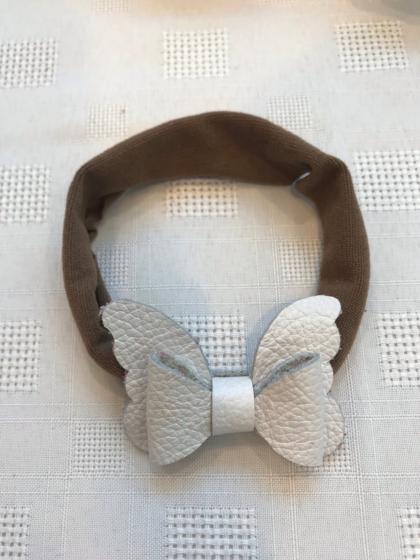 Baby headband genuine leather