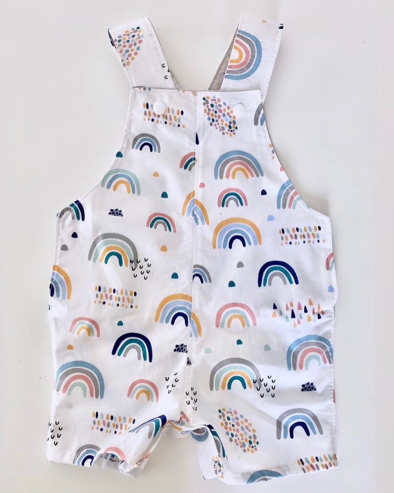 Rainbow Dungarees baby romper