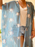 Light blue Bull Kimono in short length