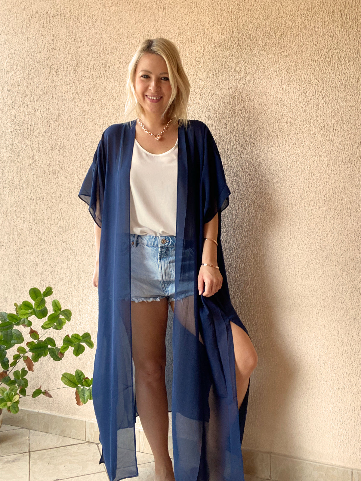 Navy Kimono - 3 lengths