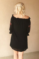 Parisian Embroidered Frill Bardot Dress / Top, off the shoulder