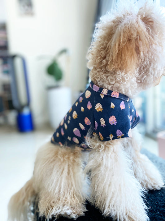 Dog t-shirt / Pyjamas in a strawberries pattern